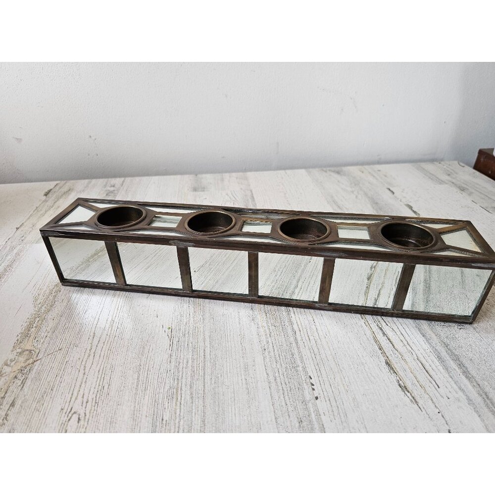 Pier 1 reversible candle holder tea light tapers mirror Xmas decor home‎ unique